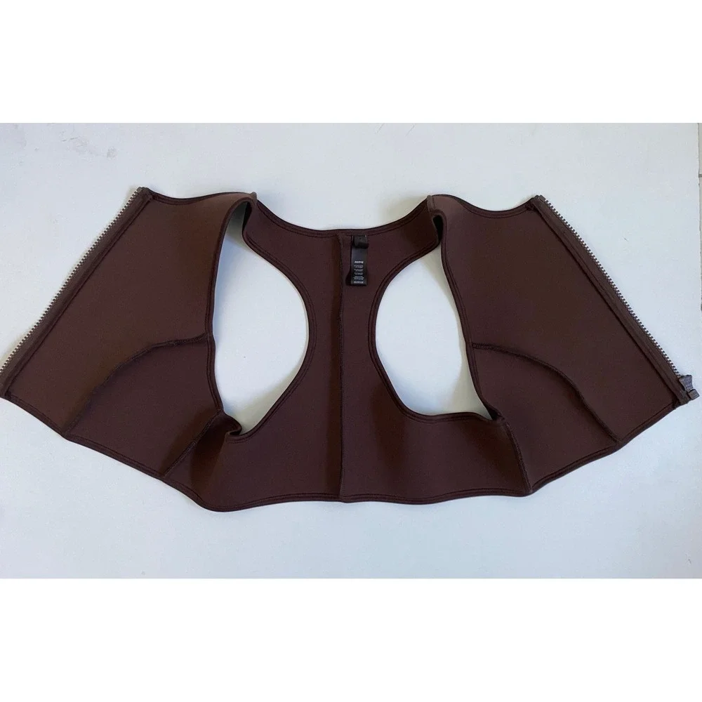 SKIMS Rubberized Scuba Swim High Neck Bikini Top Cocoa 2X Womens Plus Size